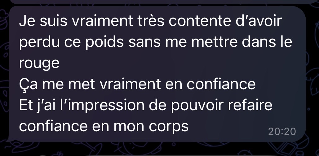 Message d’une cliente : « J’ai l’impression de pouvoir refaire confiance en mon corps »